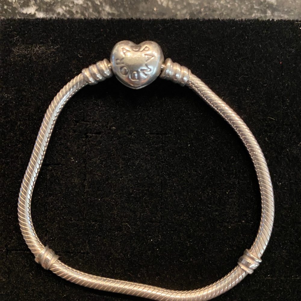 PANDORA Moments Heart Clasp Snake Chain Bracelet